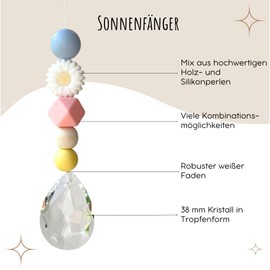 10 x DIY Craft Set Sun Catcher Crystal 38 mm Activity for Children's Birthday JGA Baby Party - Daisies