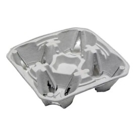 Porta Vasos De Cafe Biodegradable 4 Cavidades -75 Piezas-                                                                                             
