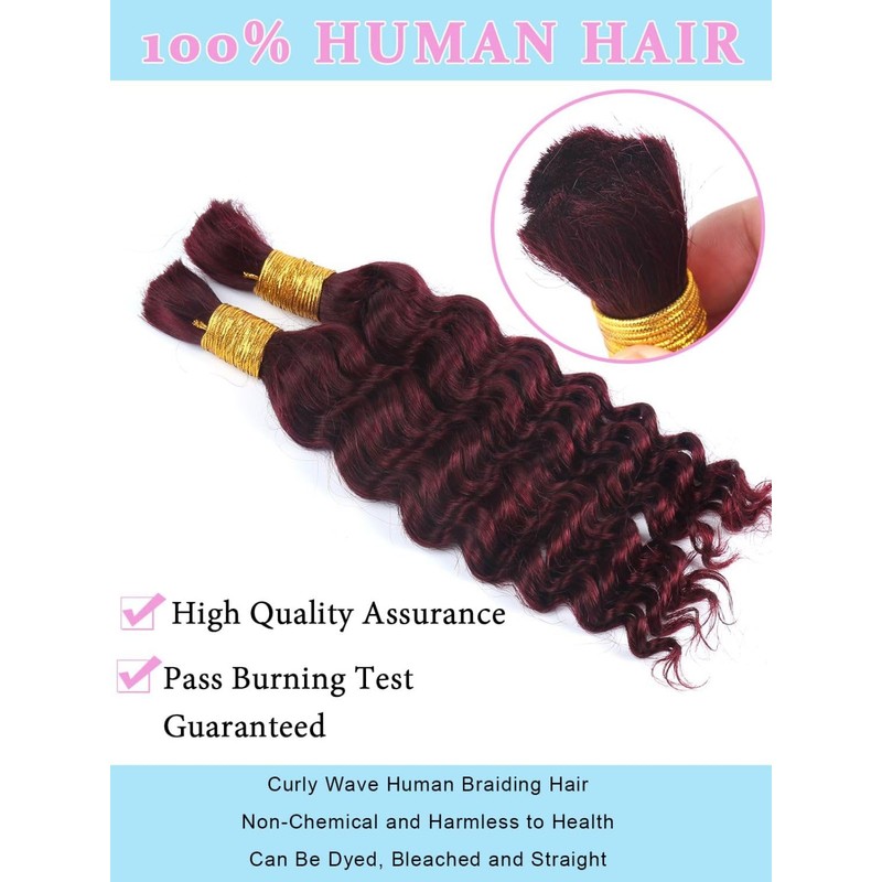 Sexycat Deep Curly Human Braiding Hair for Boho Braids 2