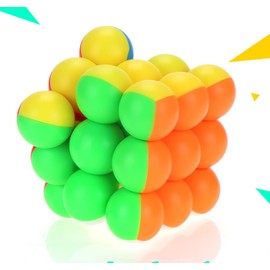 3X3 Ball Bead Cube 3X3X3 Stickerless Magic Cube Puzzle Games Toys for Kids and Adults