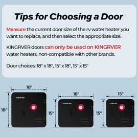 KINGRVER 15 x 18 Inches Black Door kit - This Only for KINGRVER RV Tankless Water Heaters without Door, Water Heater not Included, Galvanized Steel