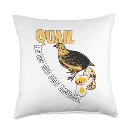 Quail - the pet that poops breakfast Throw Pillow