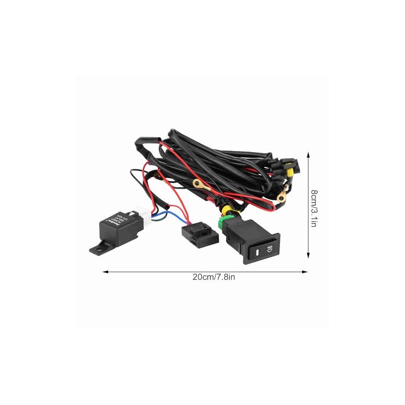 Universal 12V LED Fog Light Switch Wiring Harness Kit with