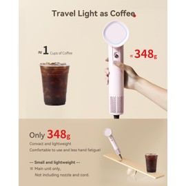 HEXTEK Hair Dryer, 160000 RPM High-Speed Brushless Motor with 500 Million Negative Ions, Professional Ionic Blow Dryer with Magnetic Diffuser & Nozzle,Lightweight for Home Travel Salon(Pink)