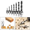 Eeych 7Pcs Countersink Drill Bits HSS with 1 Hex Key