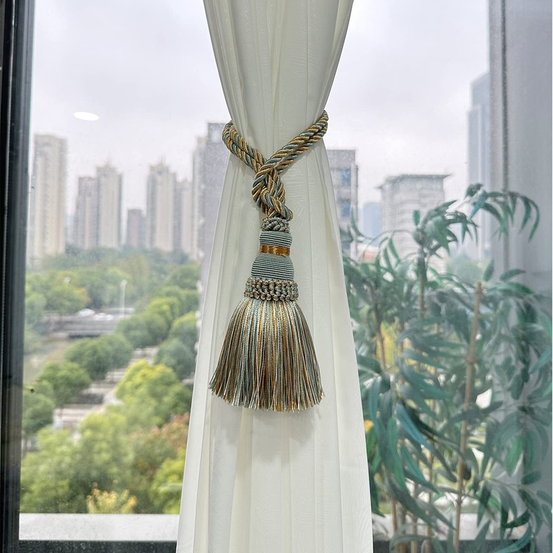 Fenghuangwu - Paquete de 2 borlas de cuerda para cortinas,