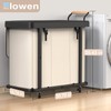 60 Gal (230L) Laundry Hamper 3 Section with Lid, Leather