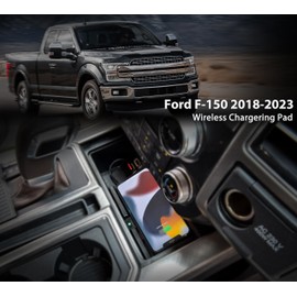 POKIAUTO Almohadilla de carga inalámbrica para Ford F150 18-23, consola central, soporte de cargador inalámbrico, panel de carga para Ford F-150 2018-2023 Accesorios