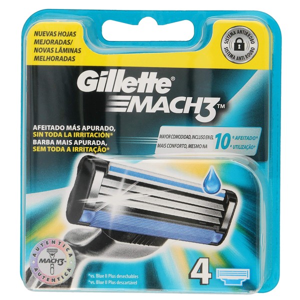 Gillette Mach 3 Refill Razor for Men – Pack of 4
