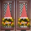 Upside Down Xmas Wreath Striped Tall Hat Faceless Doll Light