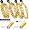 WinTrend Cuban Link Chain Necklace or Bracelet with Bling Bling