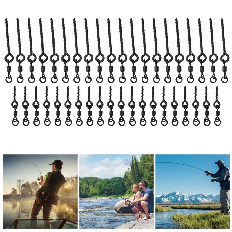 VBESTLIFE Fishing Hook, Stainless Steel Carp with Bait Screw Rotation,