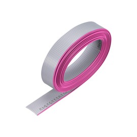 2m/6.6ft Length 1.27mm Grid 8 Pin IDC Ribbon Cable Grey