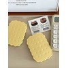 Cheese Cookie Yellow Vanity Table Portable Small Mirror Comb Set