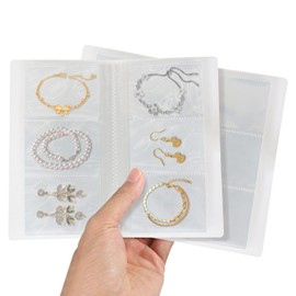 2 Piezas Libro Organizador de Joyería Transparente con 84 Rejillas | Jewelry Organizer para Pendientes, Anillos, Collares | A Prueba de Polvo y Anti-O