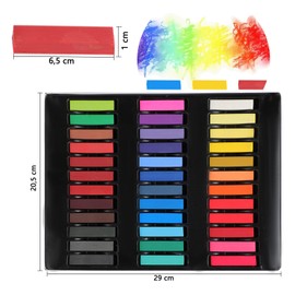 Soft Pastel Colours 36 Colours - Soft Pastel Chalk Set for Artists, Ideal as Blackboard Chalk Colourful & Hair Chalk for Children - Perfect for Drawing, Painting, Creative Projects & Temporary Hair