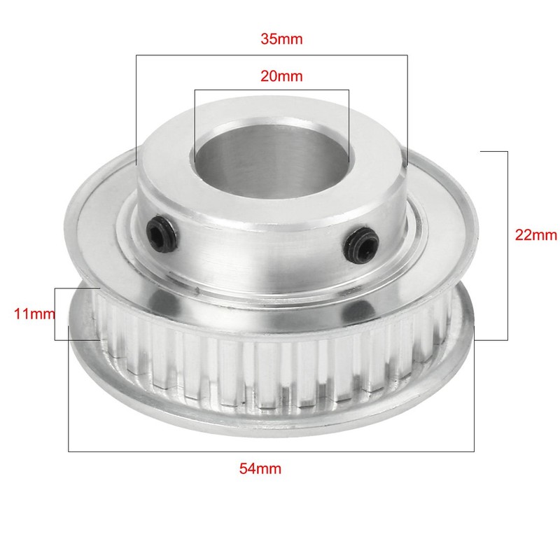 sourcing map Aluminum 30 Teeth 20mm Bore 5.08mm Timing Belt