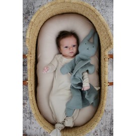 Marlowe & Co Organic Cotton Muslin Bunny Lovey Security Blanket, 12 in x 15 in (Sage)