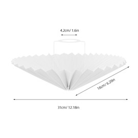 Hemobllo White Round Fabric Pleated Lamp Shade - E27 Replacement for Table & Pendant Lamps, 12x6 Inch