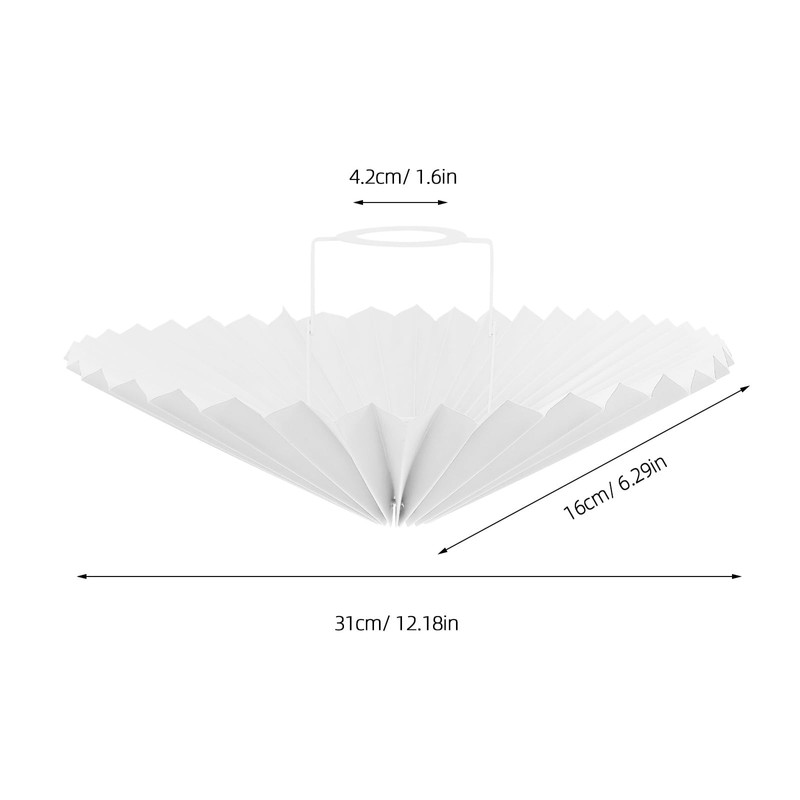 Hemobllo White Round Fabric Pleated Lamp Shade - E27 Replacement