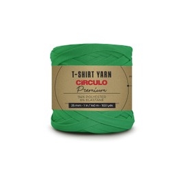 CIRCULO - playera de hilo premium Hilo voluminoso, suave, ligero, sin costuras, sin nudos. Fettuccini Zpagetti, hilo de playera para ganchillo y tejer, 153.1 yardas, (5767 - verde brasileño)
