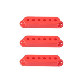 DIAO79NI 3PCS Pro Plastic 48/50/52mm Stratocaster Guitar Single Coil Pickup Covers Set for Import Strat Squier (Red)