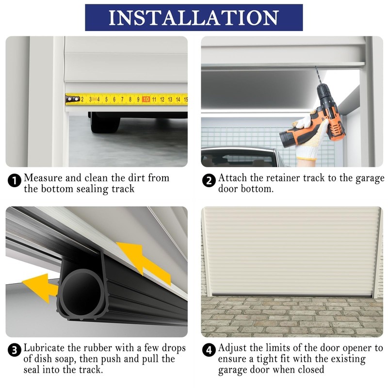 Ginchain Garage Door Seal Bottom Rubber, Garage Door Seal Bottom