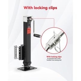FZZD 8000 lbs Heavy Duty Trailer Jack, 20-24V Cordless Drill Compatible，28.6" Lift, for RV, Yacht, Boat Trailer Jack,Black