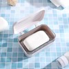 Operitacx Soap Container with Lid and Removable Drainer Portable Plastic