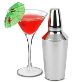 bar@drinkstuff Manhattan Mini Cocktail Shaker 10oz Cobbler Cocktail Shaker, Stainless Steel Cocktail Shaker
