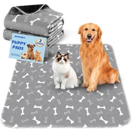 Baodan Washable Pee Pads for Dogs, 2 Pack Large Reusable Puppy Pads, Non-Slip Waterproof Dog Mats for Floors, Fast-Absorbent Whelping Pad, Playpen Mat for Crate or Indoor Use (36"x48", Gray)