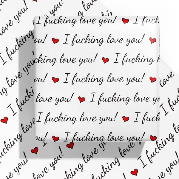 WRAPAHOLIC Funny Valentine's Day Wrapping Paper Sheet - 6 Sheets