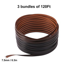 Biugaaufai 3 Pcs 120ft Wicker Repair Kit Gradient Coffee Brown Flat Plastic Weaving Rattan, Synthetic Embossing Rattan Fix Material for Patio Furniture, Chairs, Baskets