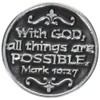 Cathedral Art, Silver, (Abbey & CA Gift) God Pocket Token,