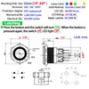 ZJWZJH 22mm Latching Push Button Switch 22mm 24V Power 1NO