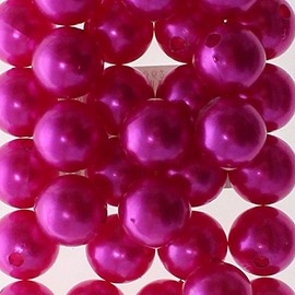 Floral-Direkt 115 Faux Pearls 10 mm Beads Wax Beads Decorative Beads Craft Beads Hole Plastic Colour: Pink