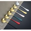 Round Head Soup Spoons, 2Pcs Metal Korean Spoon Stainless Steel