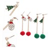 Abaodam 3sets Unique Christmas Earrings Women Tassel Drop Santa Earring