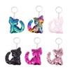 TOYANDONA Sequin Cat Key Ring, 6 Pieces, Sequin Key Ring,