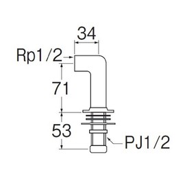 SANEI T260-13 Plumbing Parts Faucet Mounting Legs for Wall Mounted Faucet Height 2.8 inches (70 mm)