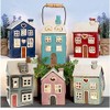 Village Pottery Tea Light Holder Country House Grey