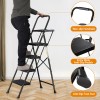 SEGAWE Step Ladder 4 Step Folding Black 330 Lbs Max