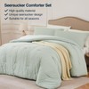Quataly Sage Green Queen Comforter Set - 3 Pieces Seersucker