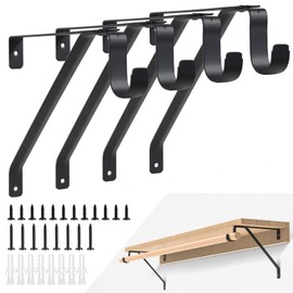 YISHELFS Heavy Duty Closet Rod Bracket, Adjustable Closet Rod Holders for 3/4" Wall Cleat, Adjustable for Rear Cleat Strip, Set of 4
