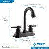 Meer - Kit De Mezcladora Y Accesorios Para Baño Negro