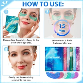 Eye Pads Marine Collagen 24 Pieces, Eye Pads with Hyaluronic Acid for Eye Pads Against Eye Bags, Remove Dark Circles, Eye Pads Against Wrinkles