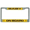 Baby On Board Chrome License Plate Frame