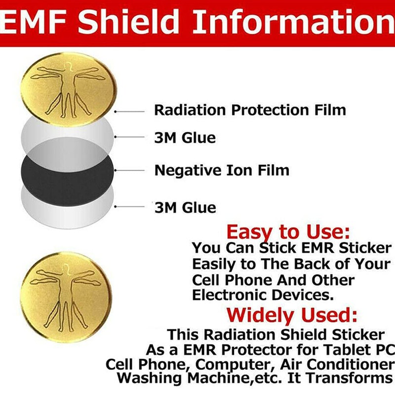 MOVKZACV 10 Pieces Phone Radiation Protection Stickers,EMF Protection Anti Radiation