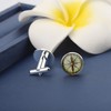 MYOSPARK Nautical Compass Glass Dome Round Cabochon CuffLinks Wanderlust Jewelry