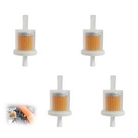 Set of 4 Petrol Filter 8 mm Universal Petrol Filter Lawn Tractor Fuel Filter Diesel for Motorcycle, Lawn Mower and Moped, Inline Filter for Briggs & Stratton Engines, Includes Diesel Filter Compatibility